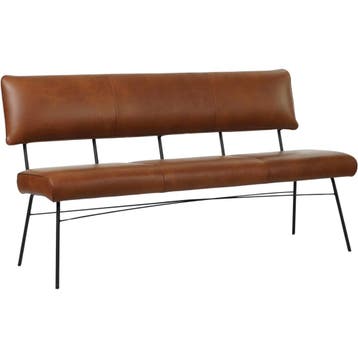 Leren eetkamerbank Solid - Granada Savannah (cognac) -, Ophalen of Verzenden, Nieuw, Leer