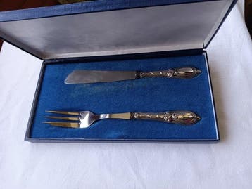 Gebakschep (2) - .833 zilver - Mes en Vork Banketbakkerij, Antiek en Kunst