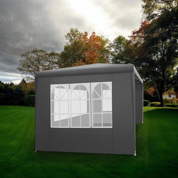 Paviljoen Barinas met 3 zijdelen, waterdicht, 3x3m - grijs, Tuin en Terras, Verzenden, Nieuw