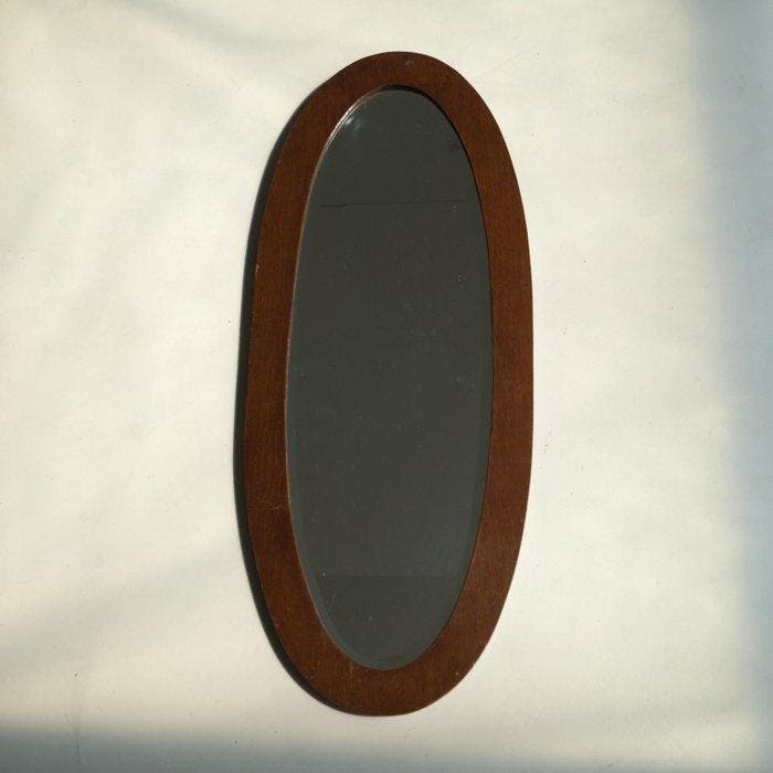 Spiegel - spiegel, Eik - Nederlandse Art Deco, Antiek en Kunst, Kunst | Designobjecten