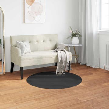 vidaXL Antislip vloerkleed van imitatie konijnenbont OLITE, Verzenden, Nieuw, Zwart