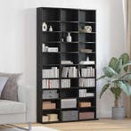 vidaXL CD Kast met plank Zwart Eiken 101 x 23 x 177,5 cm, Huis en Inrichting, Woonaccessoires | Cd- en Dvd-rekken, Verzenden, Nieuw