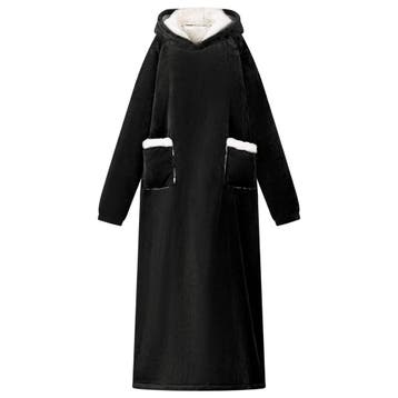 vidaXL Deken hoodie Zwart M Fleece en Flanel, Verzenden, Nieuw