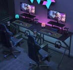 Gamingbureau met Monitorstandaard, Beker- en Headsethaak, Huis en Inrichting, Bureaus, Verzenden, Nieuw