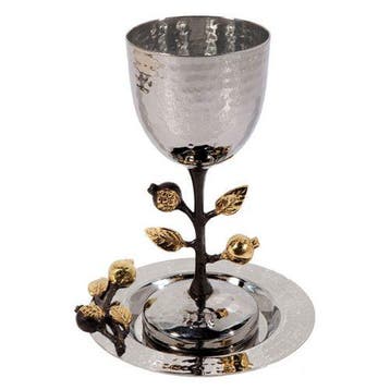 Kiddush beker met schotel, een bijzonder ontwerp van Yai..., Nieuw