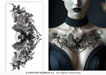 Neptattoo Raven, Hobby en Vrije tijd, Verzenden, Nieuw, Feestartikel
