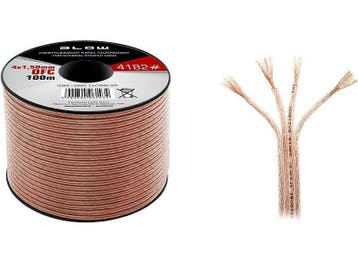 OFC luidsprekerkabel 4 x 1.50 mm Transparant op rol 100 mete, Ophalen of Verzenden, Nieuw