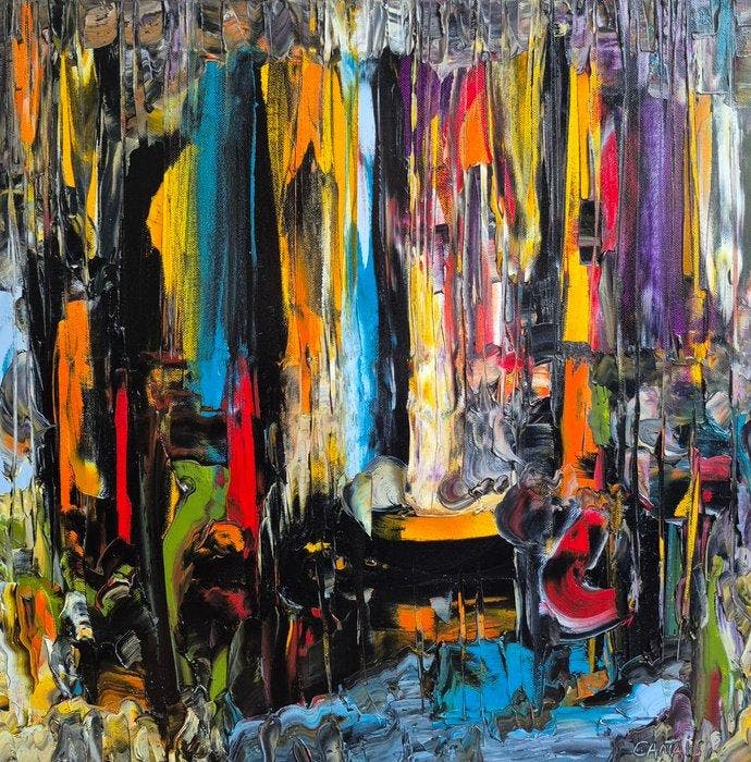 Bruno Cantais - Magic downtown - 2025, Antiek en Kunst, Kunst | Schilderijen | Modern