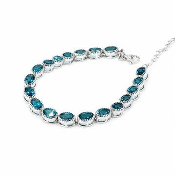 Zonder minimumprijs - Armband Zilver - 9.50ct. tw. Topaas -, Sieraden, Tassen en Uiterlijk, Armbanden, Nieuw