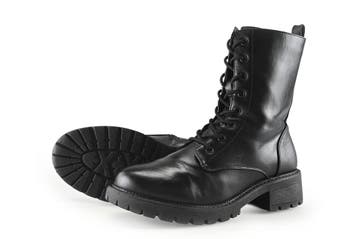 Charmosa Veterboots in maat 39 Zwart, Verzenden, Zwart, Overige typen, Zo goed als nieuw