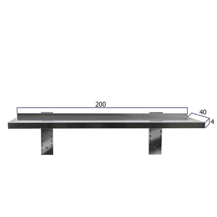 HCB Wandschap - 200 x 40 cm - RVS, Zakelijke goederen, Horeca | Keukenapparatuur, Nieuw in verpakking, Overige typen, Verzenden