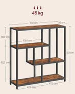 Vintage Boekenrek – 4 Lagen Industrieel Design Hout en Staal, Met plank(en), 100 tot 150 cm, Verzenden, 100 tot 150 cm