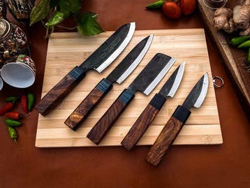 other - Keukenmes - Kitchen knife set - 707 - Staal, Hout,