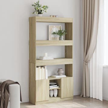 vidaXL Hoge kast 92x33x180 cm bewerkt hout sonoma, Huis en Inrichting, Kasten | Boekenkasten, Verzenden, Nieuw, Overige houtsoorten