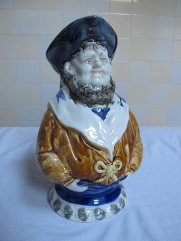 Faiencerie de Nimy - Kan - Grote antieke Barbotine of, Antiek en Kunst