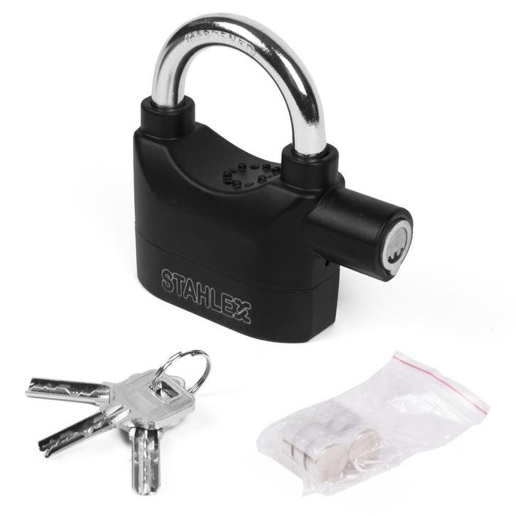 Stahlex Alarm Hangslot - Trilgevoelige Sensor - 110db Sir..., Doe-het-zelf en Verbouw, IJzerwaren en Bevestigingsmiddelen, Nieuw