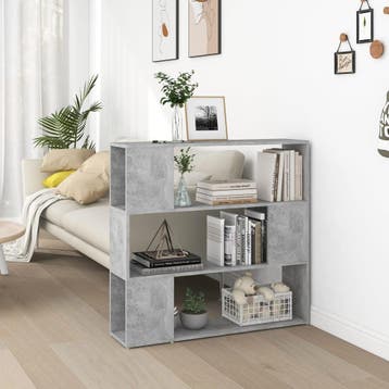 vidaXL Boekenkast/kamerscherm 100x24x94 cm betongrijs, Huis en Inrichting, Kasten | Boekenkasten, 100 tot 150 cm, Verzenden, Nieuw