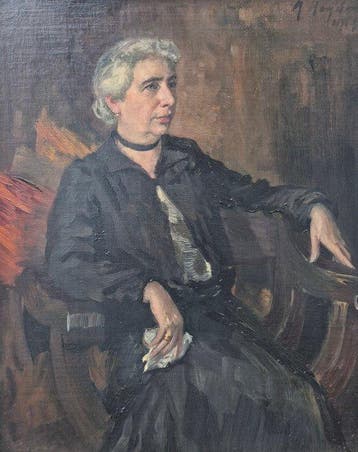 Duitse school (XX) - Portrait einer älteren Dame - NO