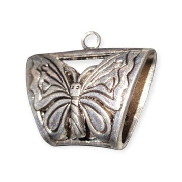 Metalen messing sjaalhanger of sjaal bails met vlinder va..., Ophalen of Verzenden, Nieuw, Bedel