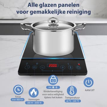 Inductie Kookplaat vrijstaand - Elektrische kookplaat - 2000, Witgoed en Apparatuur, Verzenden, Zo goed als nieuw