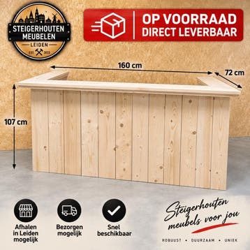 Steigerhouten Meubels Direct Leverbaar | Direct uit Voorraad, Huis en Inrichting, Ophalen of Verzenden, Nieuw, Inclusief barstoelen