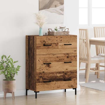 vidaXL Dressoir Oud Hout 69,5 x 34 x 90 cm Gemonteerd hout, Verzenden, Nieuw, Overige houtsoorten, Minder dan 50 cm