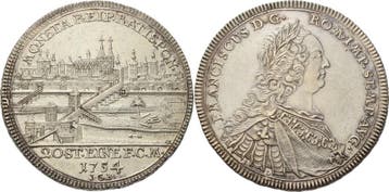 1/2 taler, daalder 1754, Regensburg-stadt, Verzenden