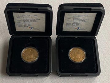 Nederland. 5 Gulden 2000 EK Voetbal (Proof) met groot en