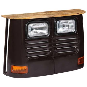 vidaXL Dressoir vrachtwagen massief mangohout donkergrijs, 100 tot 150 cm, Verzenden, Nieuw, 25 tot 50 cm