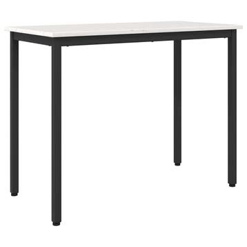 vidaXL Tafel Wit 100 x 50 x 77 cm Engineered hout en staal, Verzenden, Nieuw, Overige houtsoorten, 50 tot 100 cm