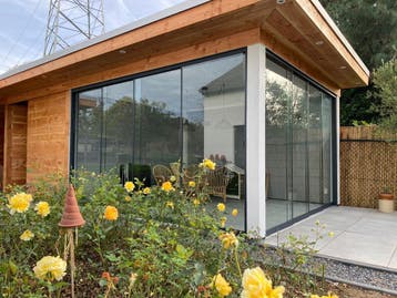 Glazen schuifwand voor veranda of overkapping, Tuin en Terras, Ophalen of Verzenden, Nieuw, Veranda