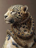 Yamila - La Cicatriz Dorada: Jaguar Escultórico con Vetas de, Nieuw