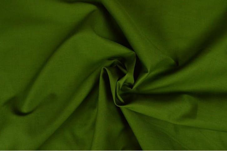 10 meter poplin katoen - Mosgroen, Hobby en Vrije tijd, Stoffen en Lappen, 120 cm of meer, 200 cm of meer, Groen, Nieuw, Katoen
