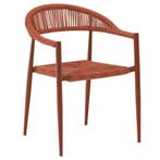 Stoel | Rotan/Aluminium | Rood | In-/Outdoor | Stapelbaar |, Verzenden, Nieuw in verpakking