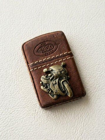 Briquet de Collection Style Zippo – Thème Biker – Cuir, Nieuw