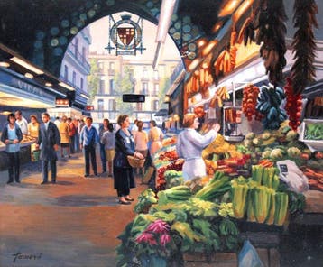 Francesc Torneró Gómez (1936) - Mercado de la Boquería, Antiek en Kunst
