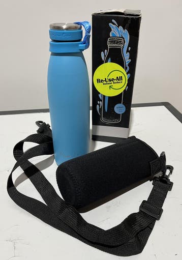 Waterfles RVS Vezato 1 liter lichtblauw, Ophalen of Verzenden, Nieuw