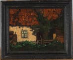 Willem Hendrik van der Nat (1864–1929) - Boerderij met rode, Antiek en Kunst