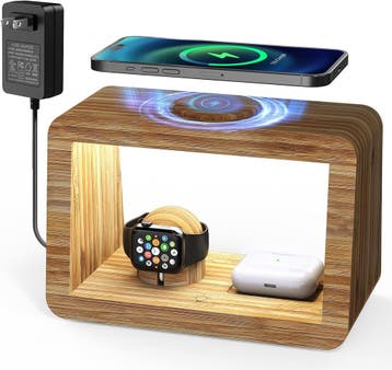 Draadloze Oplader iPhone - Met Lamp | Tweedekansje | OP=OP, Ophalen of Verzenden, Zo goed als nieuw, Telefoonhanger of Accessoire