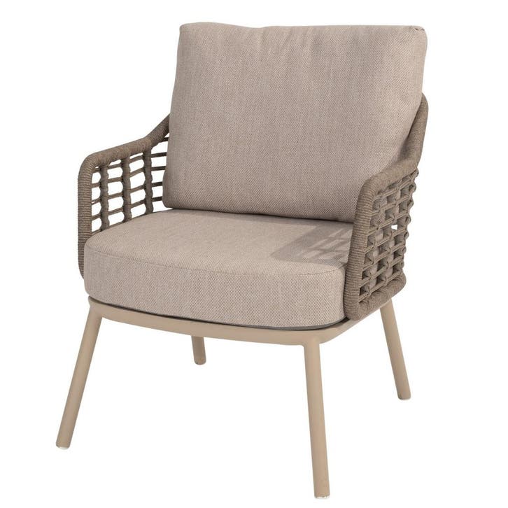 Puglia low dining tuinstoel latte Taste 4SO, Tuin en Terras, Tuinstoelen, Nieuw, Ophalen of Verzenden