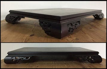 Large Vintage Japanese Carved Wooden Bonsai Stand (Kadai) -