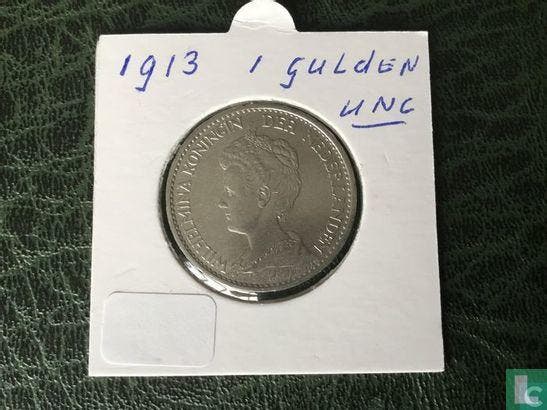 Nederland 1 gulden 1913, Postzegels en Munten, Munten | Nederland, Losse munt, Overige waardes, Goud, Zilver, Verzenden