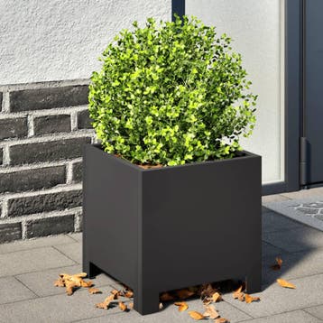 vidaXL Plantenbak 30x30x30 cm staal zwart, Verzenden, Nieuw, Metaal