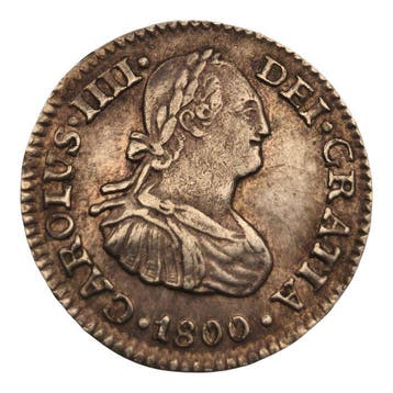 Spanje. Carlos IV. Medio Real 1800 México FM