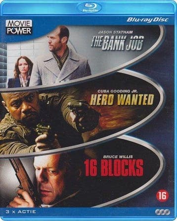 3 in 1 bank job, hero wanted en 16 blocks (blu-ray, Ophalen of Verzenden, Zo goed als nieuw