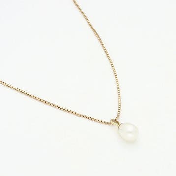 Ketting met hanger - 14 karaat Geel goud Parel
