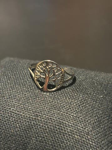 No-Fade Zilver-Stijl Vergulde Boom des Levens Takken Ring, IJzer of Staal, Nieuw, Ophalen of Verzenden, Dame of Heer