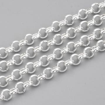 50 cm Jasseron ketting verzilverd – 3 mm (Nikkelvrij), Ophalen of Verzenden, Nieuw, Kraal