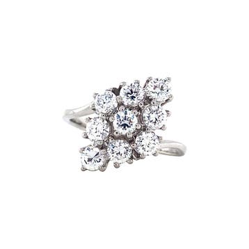 Witgouden markies ring met zirkonia 14 karaat* nieuw, Verzenden, Zo goed als nieuw, Goud