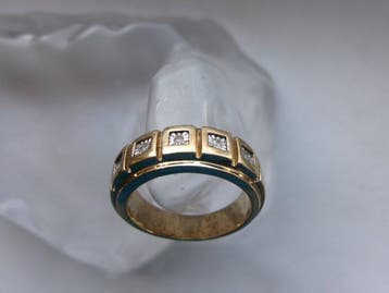 Zilver, Diamanten - Ring - Art Deco-stijl